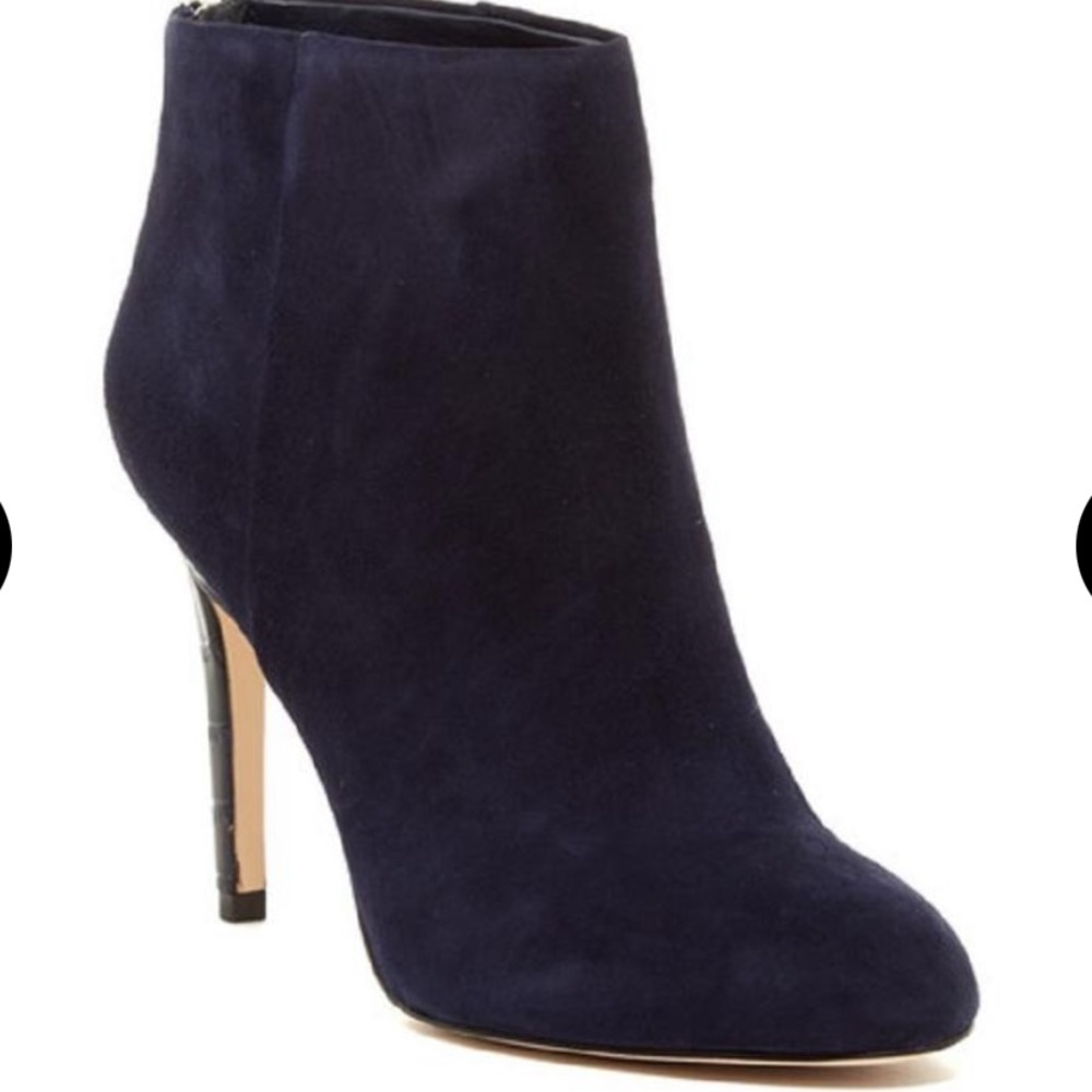 Sam Edelman Navy Suede Heeled Ankle Boots